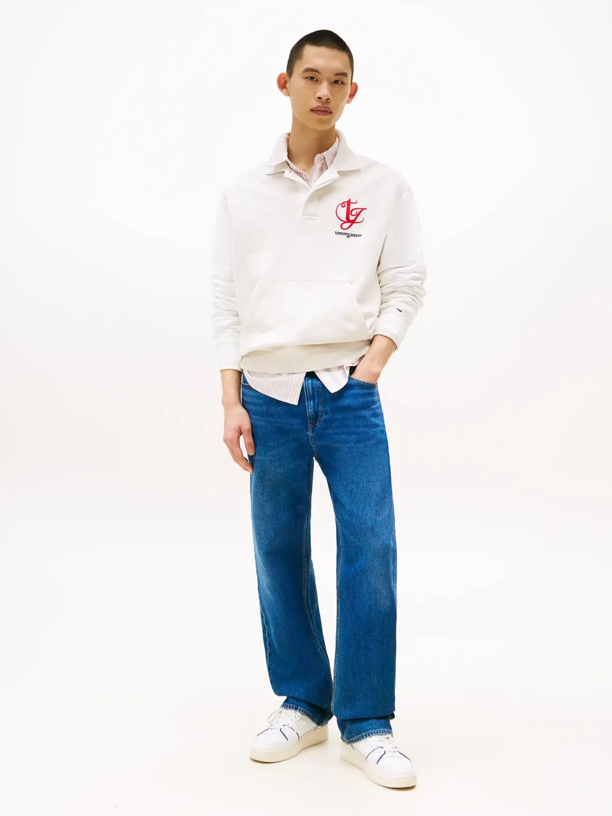 Tommy Hilfiger TJM RLX COLORBLOCK M, AE3 Krem Erkek Polo T-Shirt
