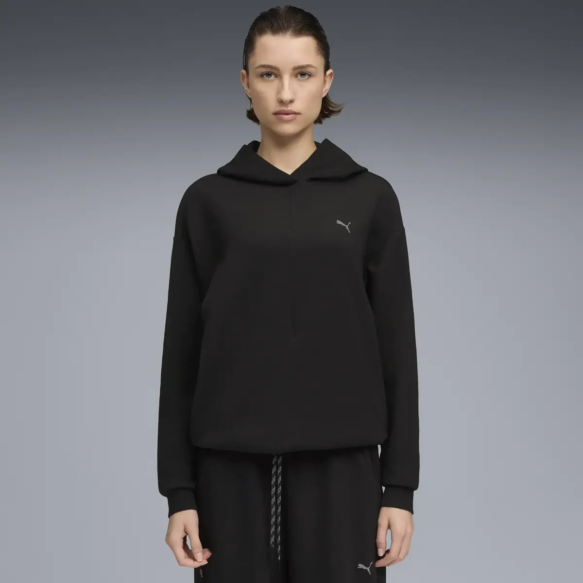 Puma W CLOUDSPUN HOODIE Siyah Kadın Sweatshirt