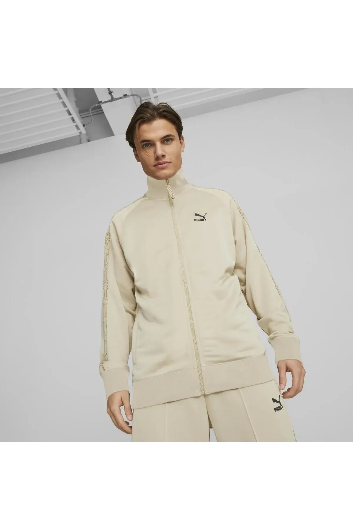 Puma T7 TREND 7ETTER Track Jacket PT Bej Erkek Fermuarlı Sweatshirt