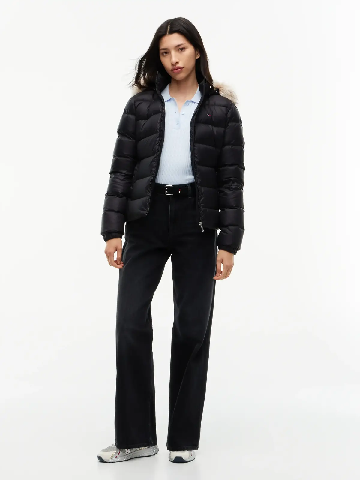 Tommy Hilfiger TJW BASIC HOODED DOW, BDS Siyah Kadın Mont