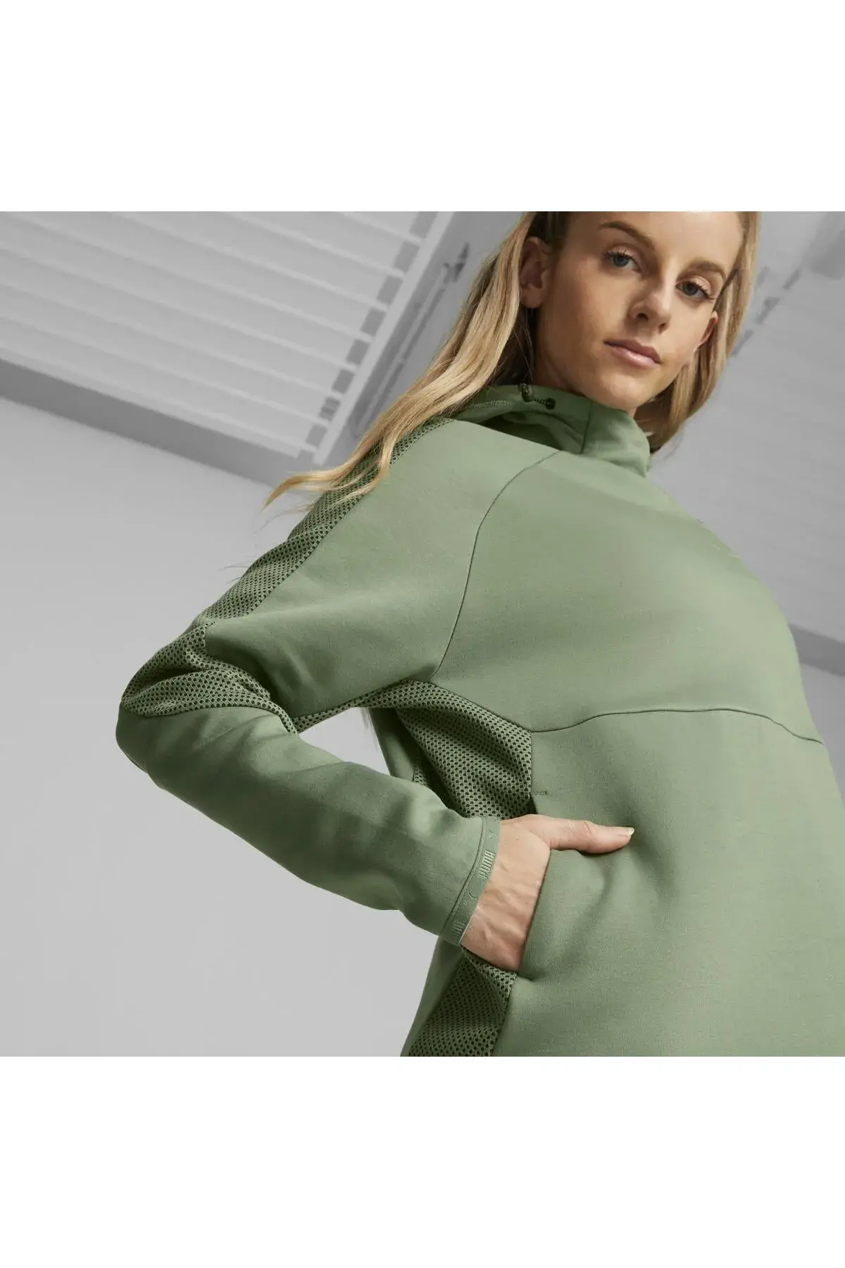 Puma EVOSTRIPE Hoodie Yeşil Kadın Hoodie