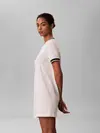 Calvin Klein SS CTN MONOGRAM STRI Beyaz Kadın Regular Fit Mini Elbise