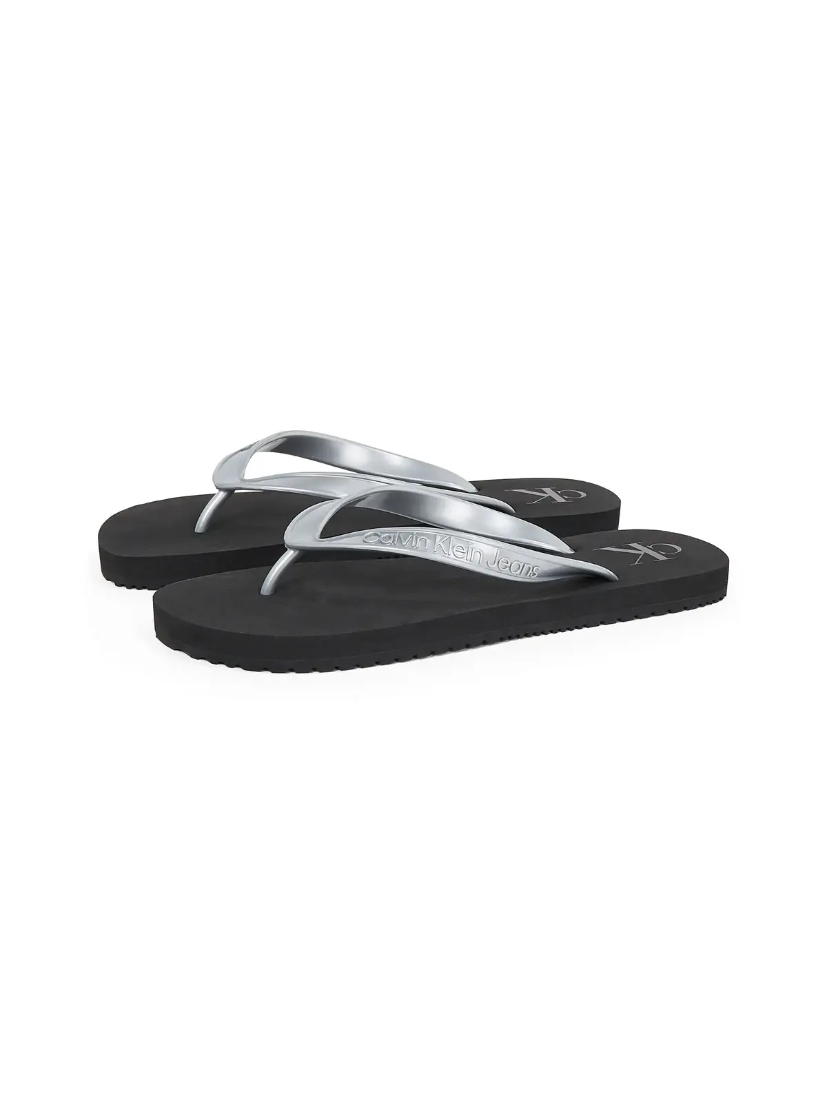 Calvin Klein BEACH SANDAL MONOLOG Gri-Siyah Kadın Parmak Arası Terlik