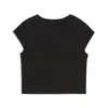 PUMA WARDROBE ESS Ribbed Baby Tee Siyah Kadın Crop
