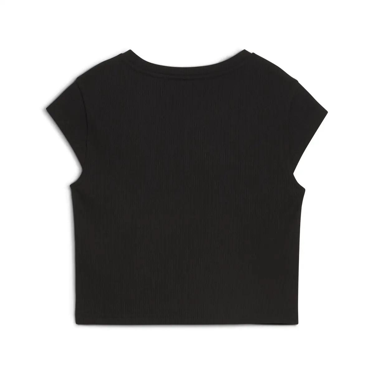 PUMA WARDROBE ESS Ribbed Baby Tee Siyah Kadın Crop