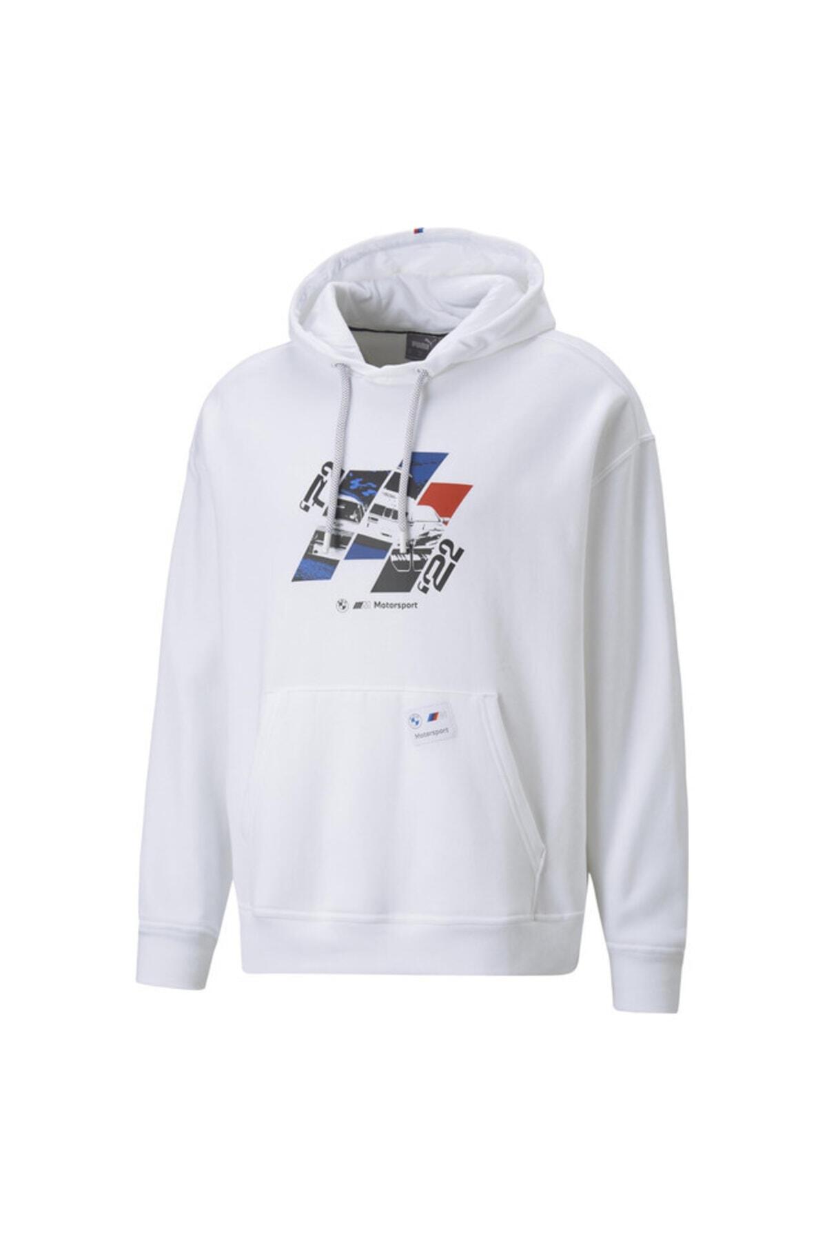 Puma Bmw Mms Graphıc M Hoodıe Beyaz Erkek Hoodie