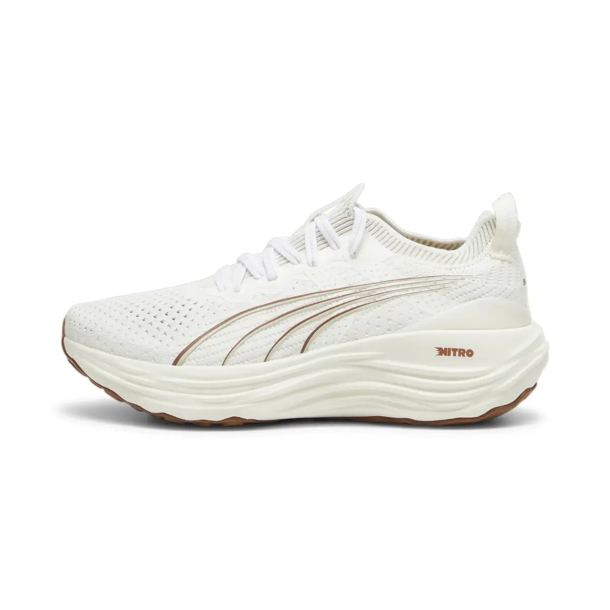 Puma ForeverRun Nitro Knit Wns Bej Kadın Yürüyüş ve Koşu Ayakkabısı