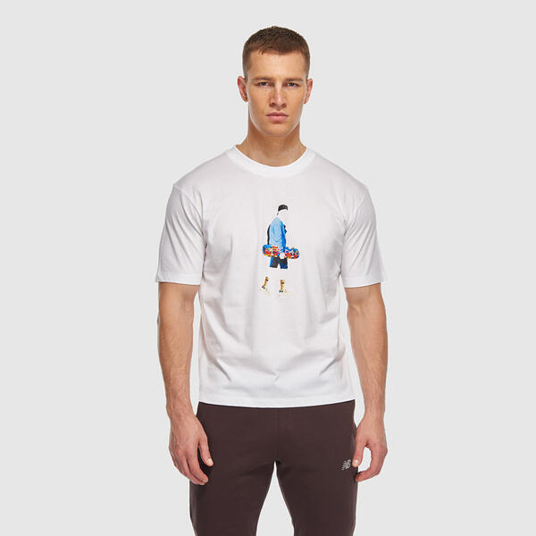 New Balance MNT3410 Erkek Beyaz T-Shirt