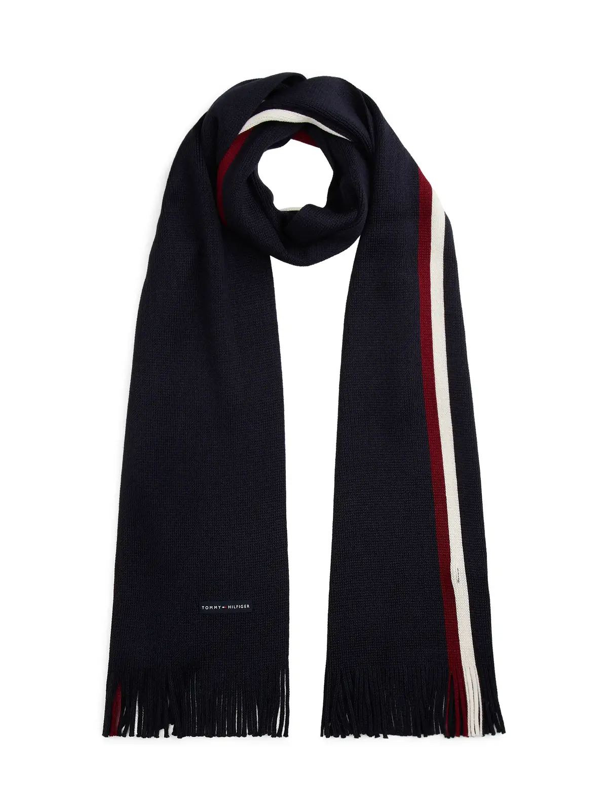 Tommy Hilfiger Rubberised Logo Beanie and Scarf Gift Set Lacivert Erkek Atkı Bere Seti