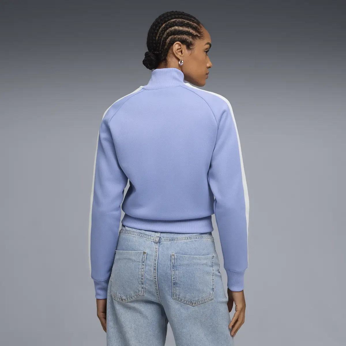 Puma T7 Jacket Mavi Kadın Fermuarlı Üst