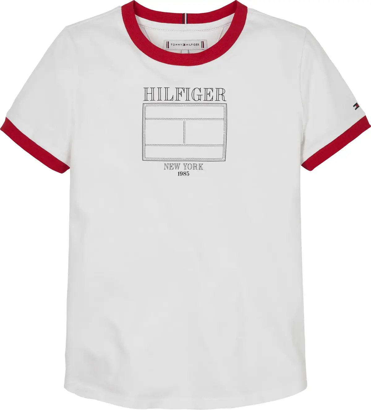 Tommy Hilfiger FLAG TEE SS, YBR Beyaz Kız Çocuk T-Shirt & Polo