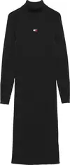 Tommy Hilfiger TJW MOCKNECK BADGE S, BDS Siyah Kadın Elbise-Etek
