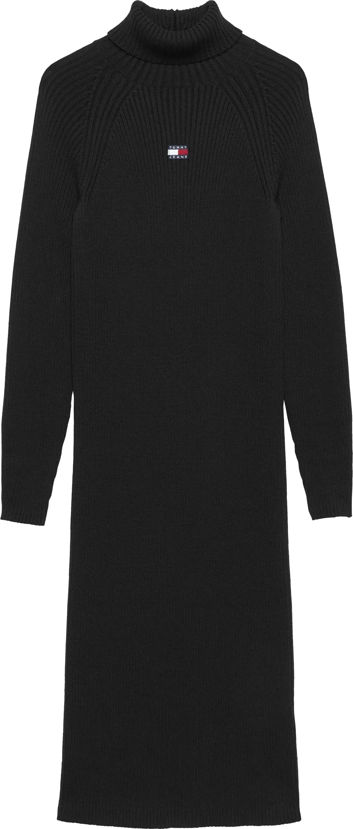 Tommy Hilfiger TJW MOCKNECK BADGE S, BDS Siyah Kadın Elbise-Etek