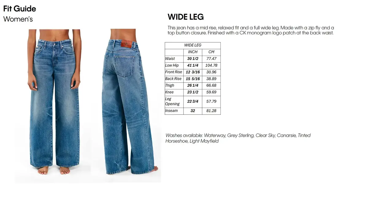 Calvin Klein THE WIDE LEG GREY STERLING Kadın Gri Kot Pantolon