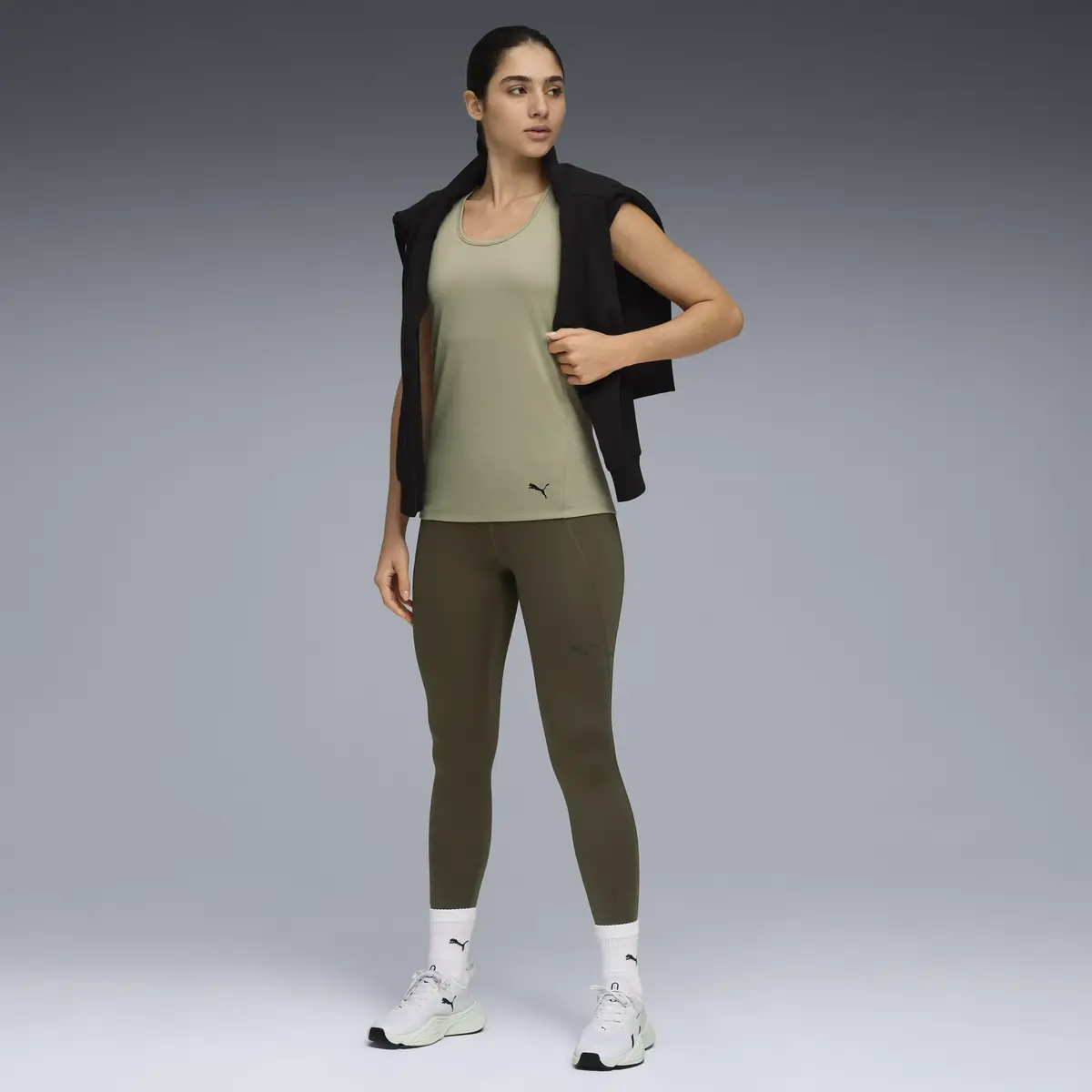 PUMA W TAD ESSENTIAL TIGHT HW 7/8 Yeşil Kadın Tayt
