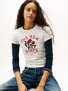 Tommy Hilfiger TJW SLIM IDAHO NOVEL Beyaz Kadın T-Shirt