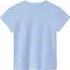 Calvin Klein SS VELOUR LOGO TEE Kadın Mavi T-Shirt