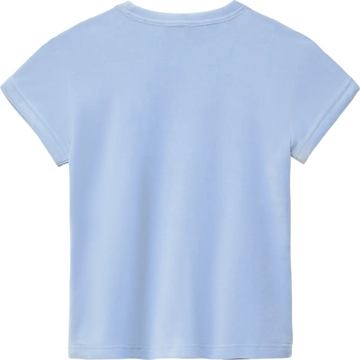 Calvin Klein SS VELOUR LOGO TEE Kadın Mavi T-Shirt