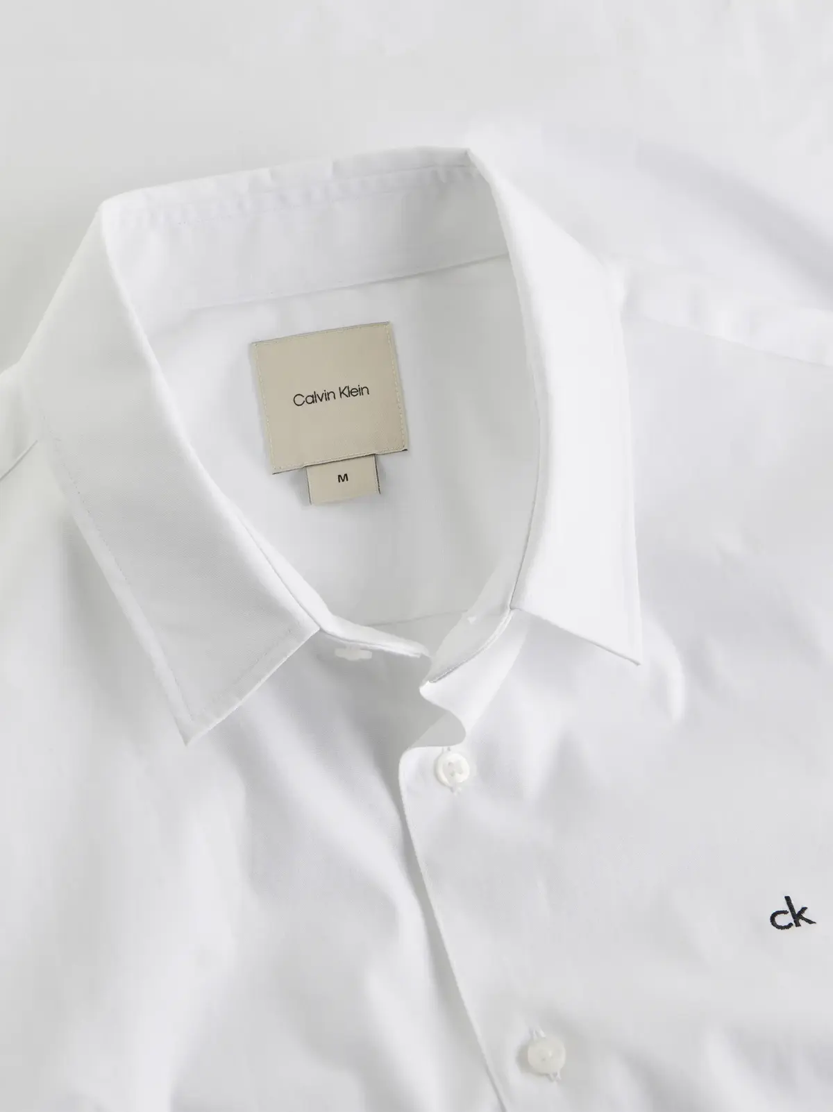 Calvin Klein POPLIN STRETCH SLIM, YAF Beyaz Erkek Gömlek