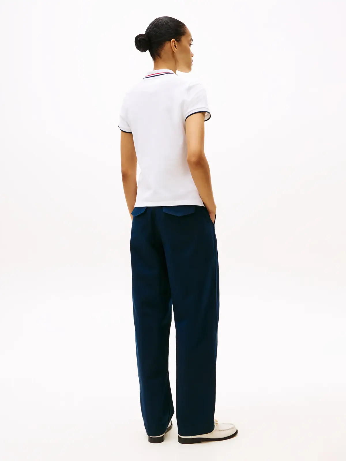 Tommy Hilfiger FEMININE SPORTY SLIM, YCF Beyaz Kadın T-Shirt & Polo