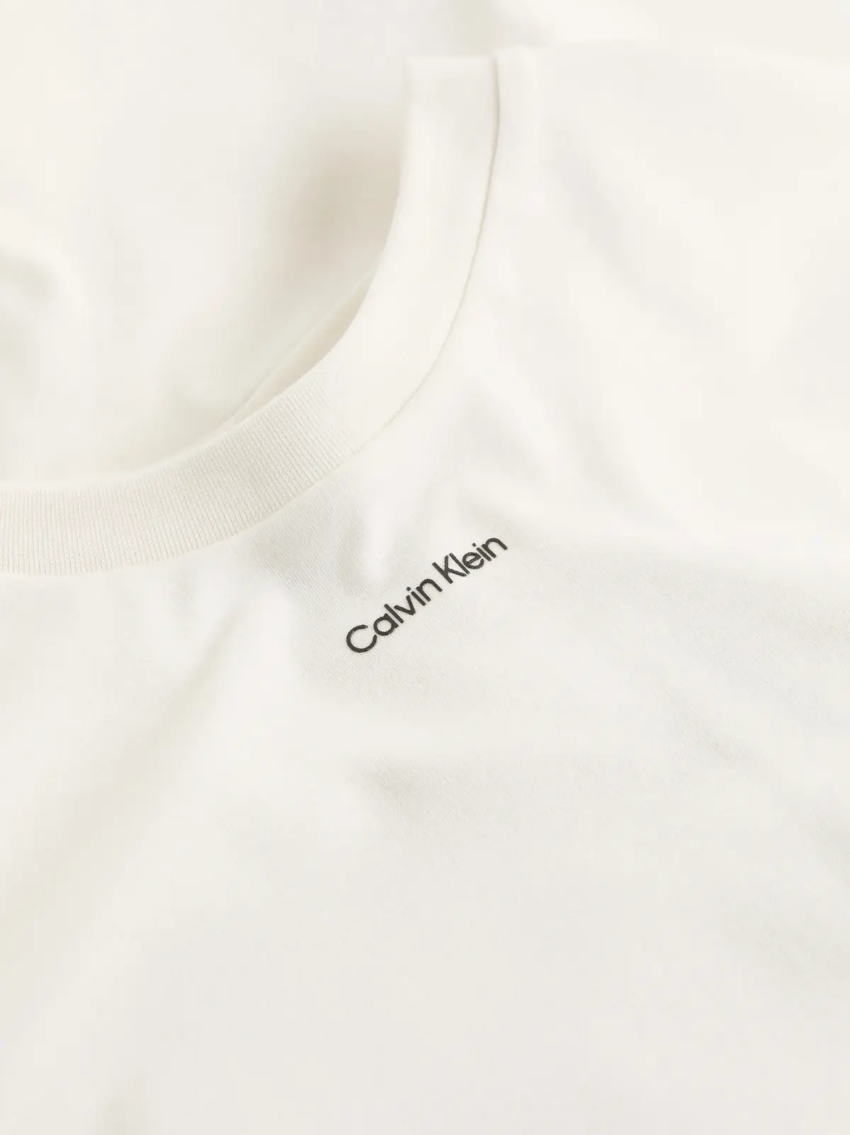 Calvin Klein NANO LOGO INTERLOCK, YAS Krem Erkek T-Shirt & Polo