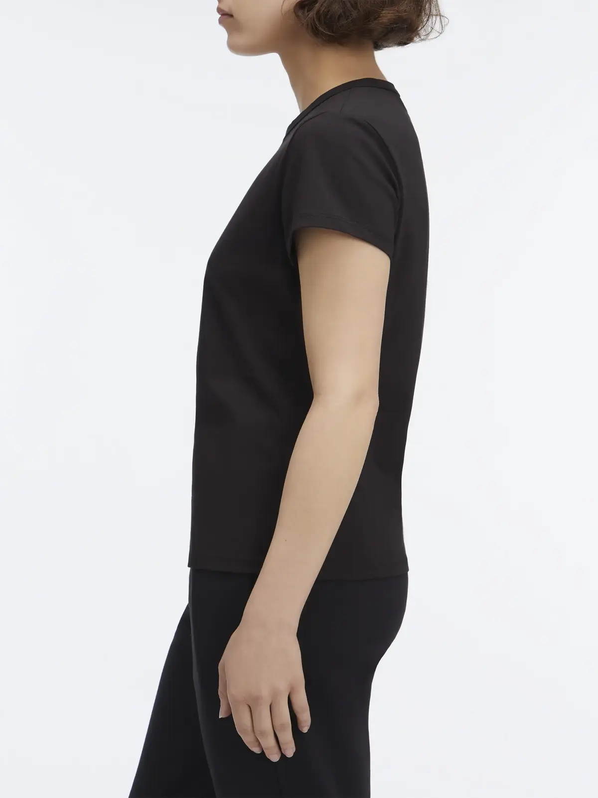 Calvin Klein SATIN CK SLIM T-SHIR, BEH Siyah Kadın T-Shirt & Polo