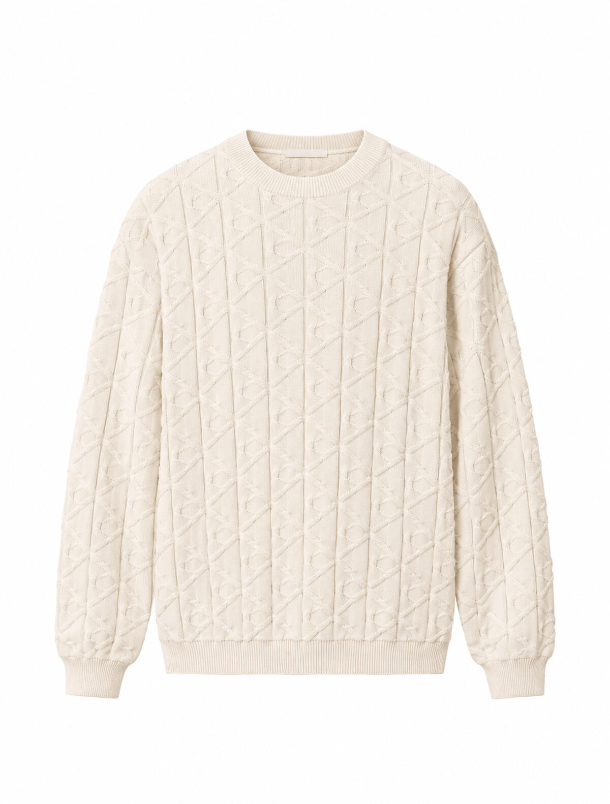 Calvin Klein LS EASY AOP COTTON C, YAS Erkek Krem Kazak