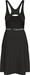 Calvin Klein RACERBACK LOGO ELAST Kadın Siyah Elbise