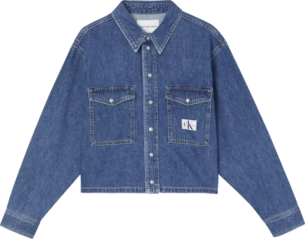 Calvin Klein CROPPED UTILITY SHIR Kadın Mavi Gömlek