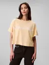 Calvin Klein A-SS Boxy Logo Graph, RM9 Sarı Kadın T-Shirt