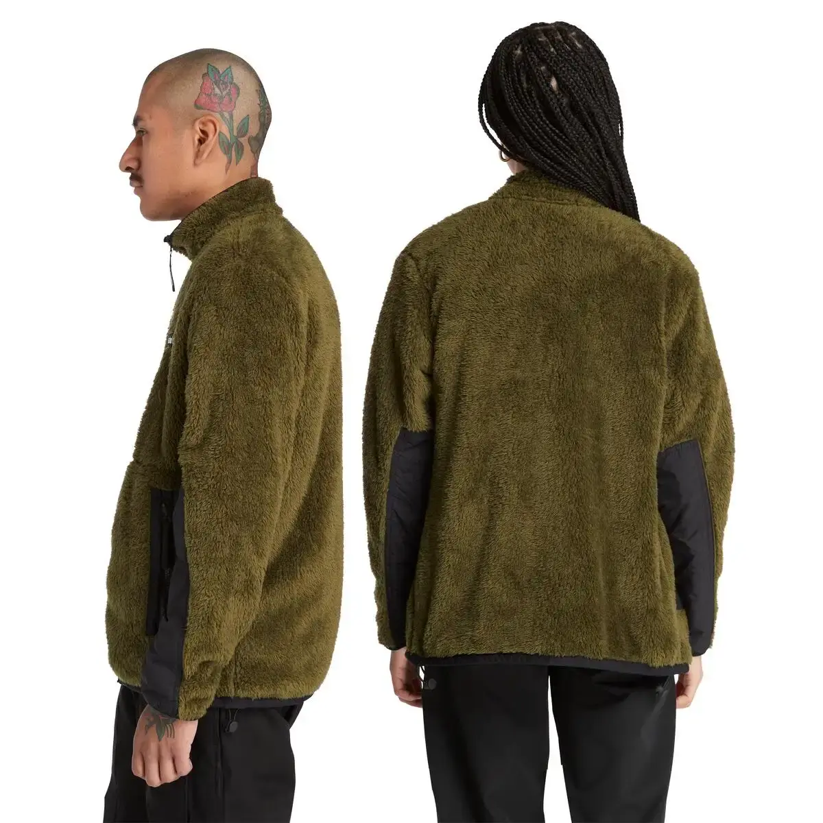 Timberland High Pile Fleece Jacket Yeşil Erkek Fermuarlı Üst