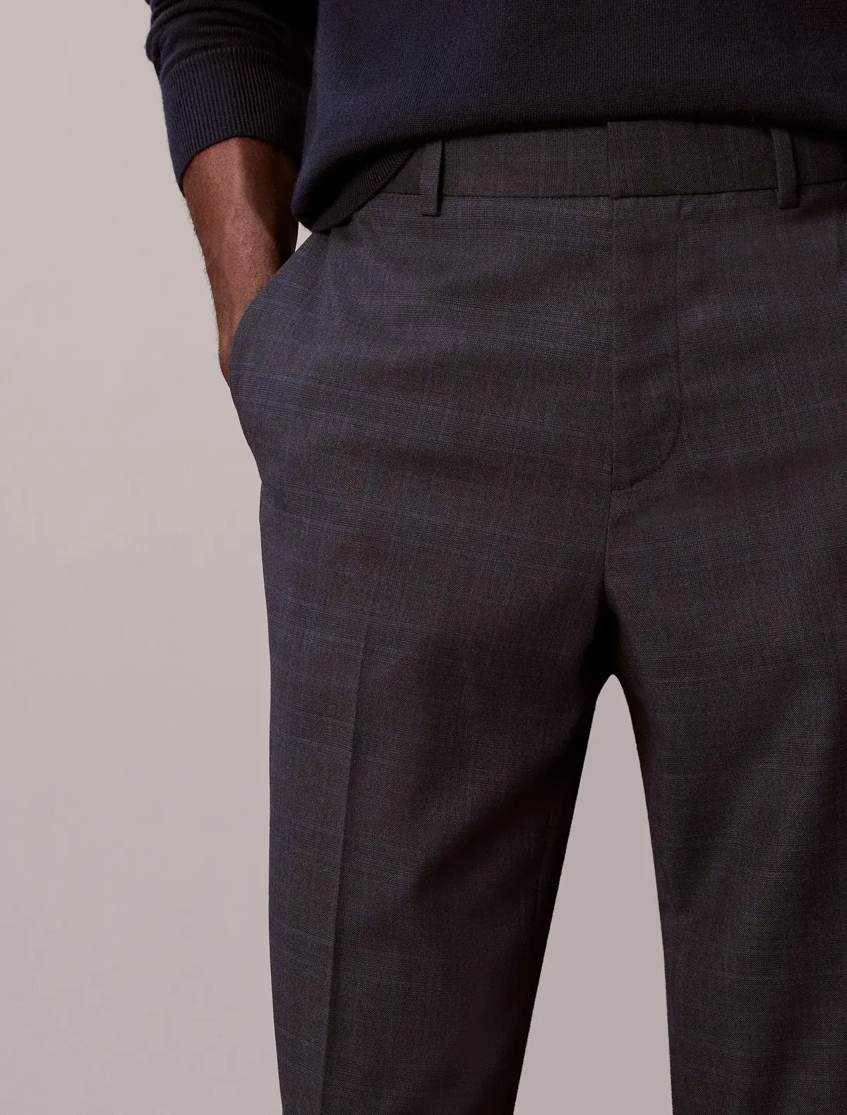 Calvin Klein SLIM VISCOSE BLEND Lacivert Erkek Kumaş Pantolon