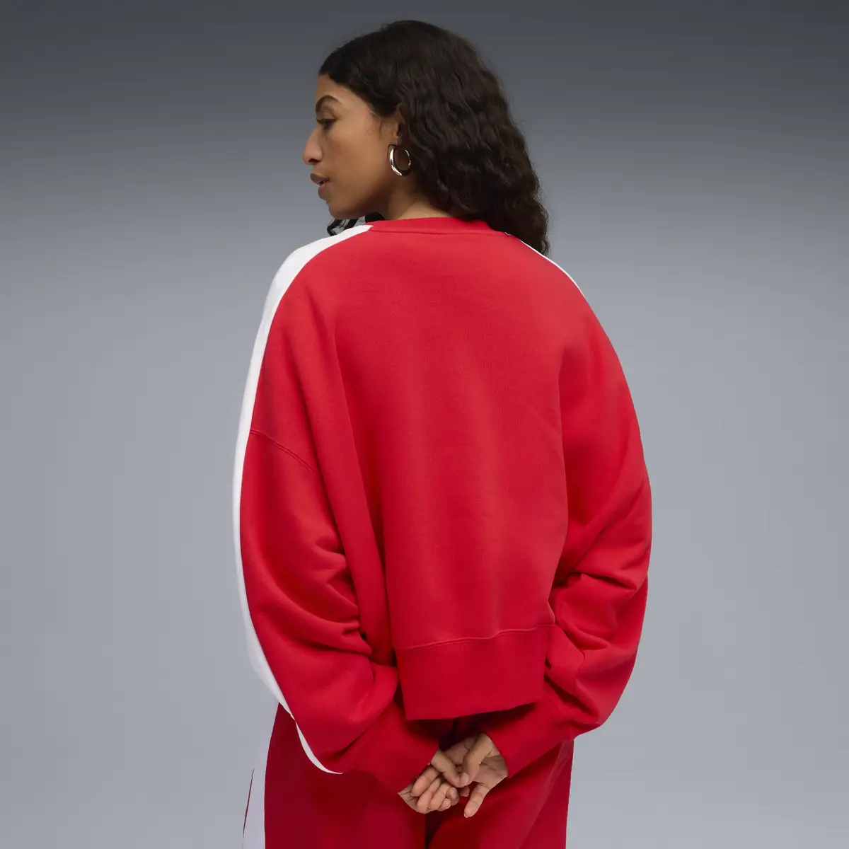 Puma T7 Over-Oversized Crew Kırmızı Kadın Sweatshirt