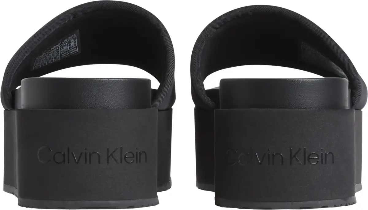 Calvin Klein FLATFORM SANDAL SLID, 0GJ Siyah Kadın Terlik