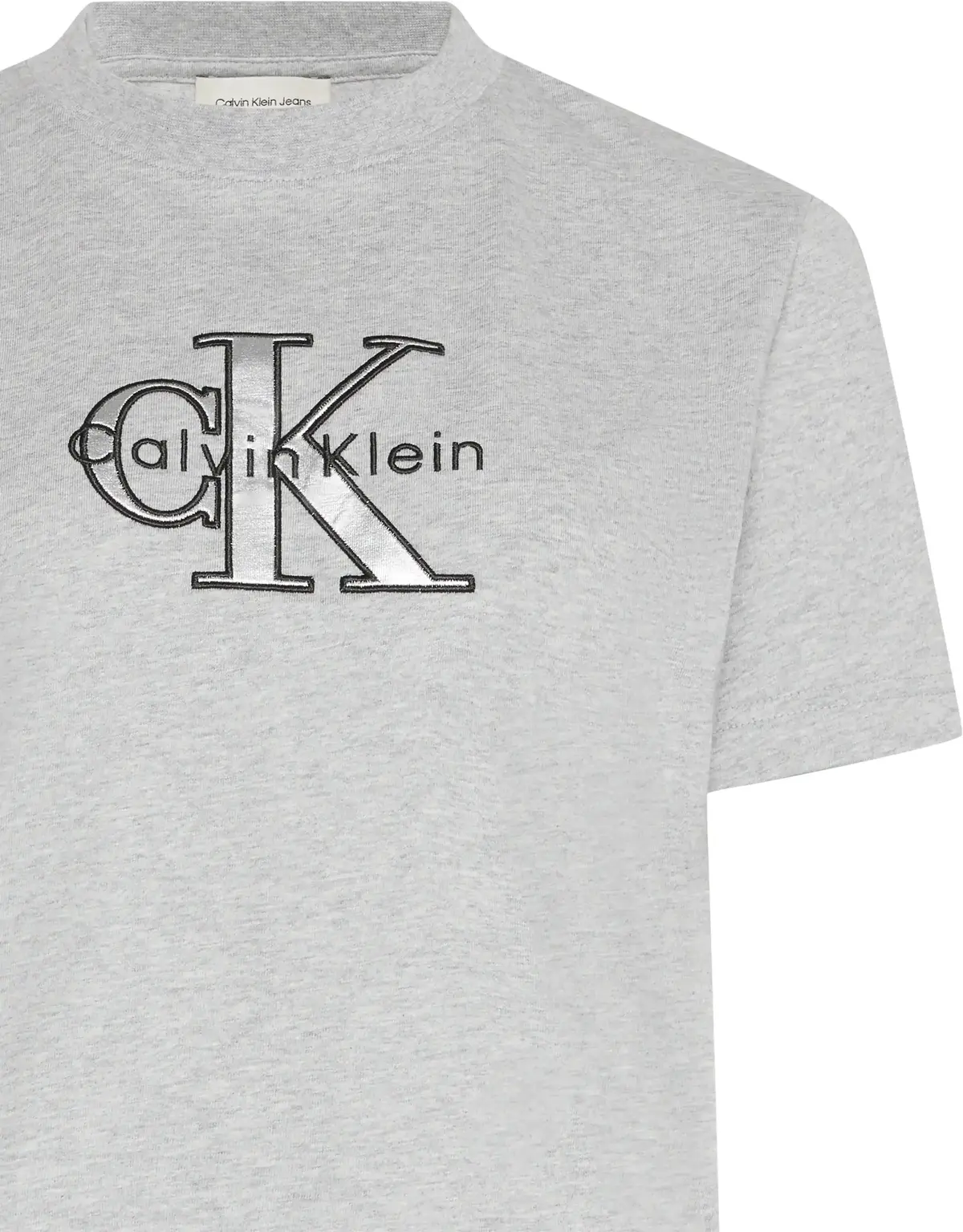 Calvin Klein SS CLASSIC MONOLOGO METALLIC CNE Kadın Gri T-Shirt