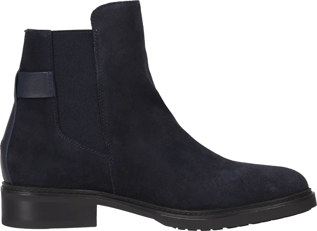 Tommy Hilfiger TH SUEDE FLAT BOOT Kadın Siyah Bot