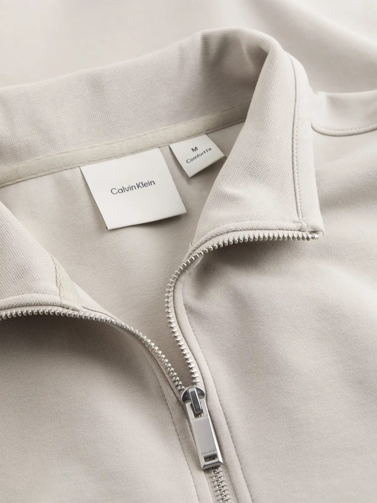 Calvin Klein TECH INTERLOCK Q-ZIP, PBQ Krem Erkek Sweatshirt