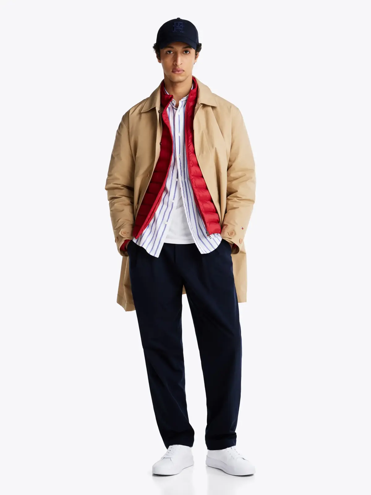 Tommy Hilfiger TH COURT LTH DETAIL, 0LD Beyaz Erkek Spor Ayakkabı & Sneaker