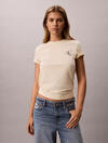 Calvin Klein MONOLOGO CN 2 PACK T, TGY Kadın Krem T-Shirt