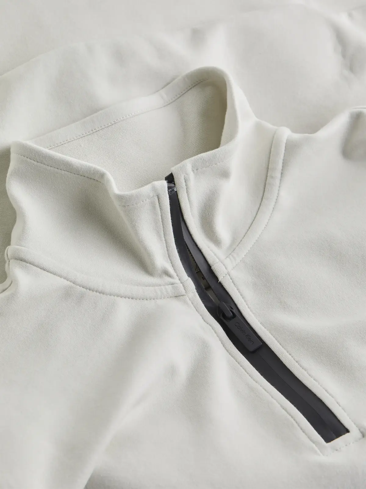 Calvin Klein LUX TECH Q-ZIP SWEAT Erkek Beyaz Sweatshirt