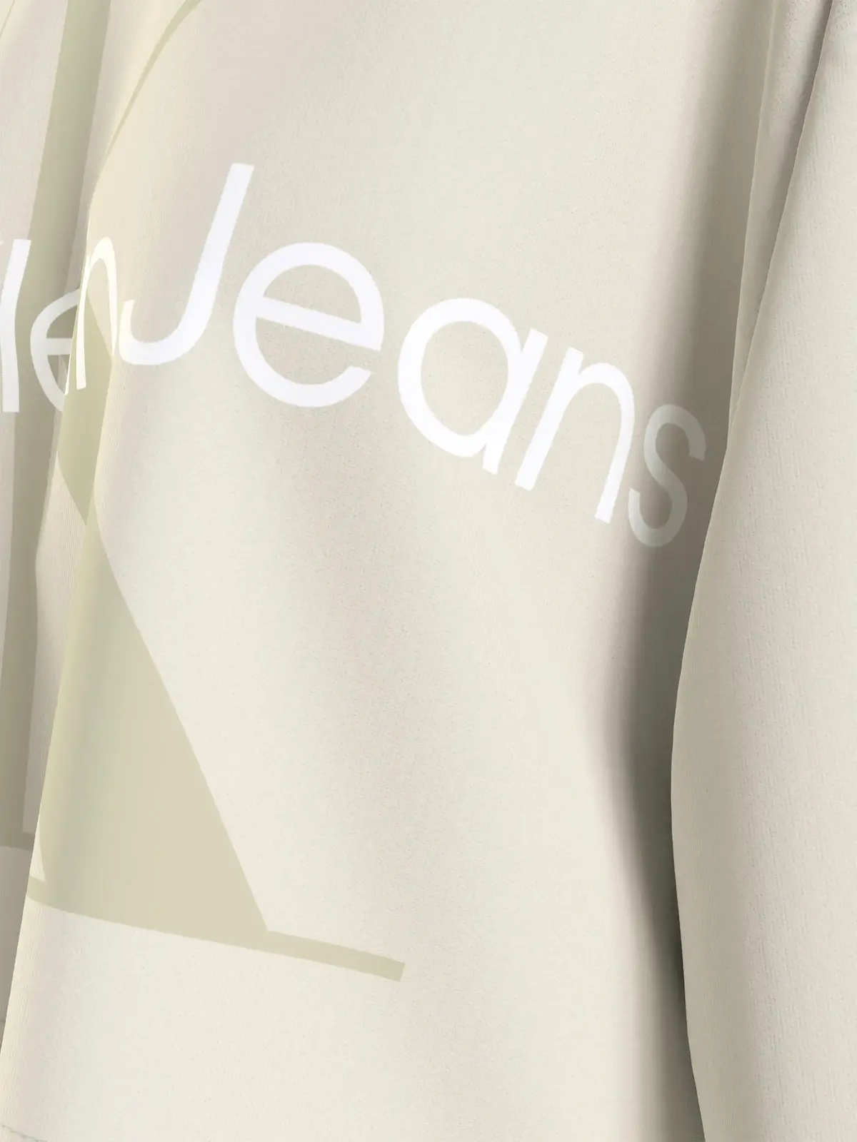 Calvin Klein GLOSSY MONOGRAM HOOD Kadın Krem Hoodie
