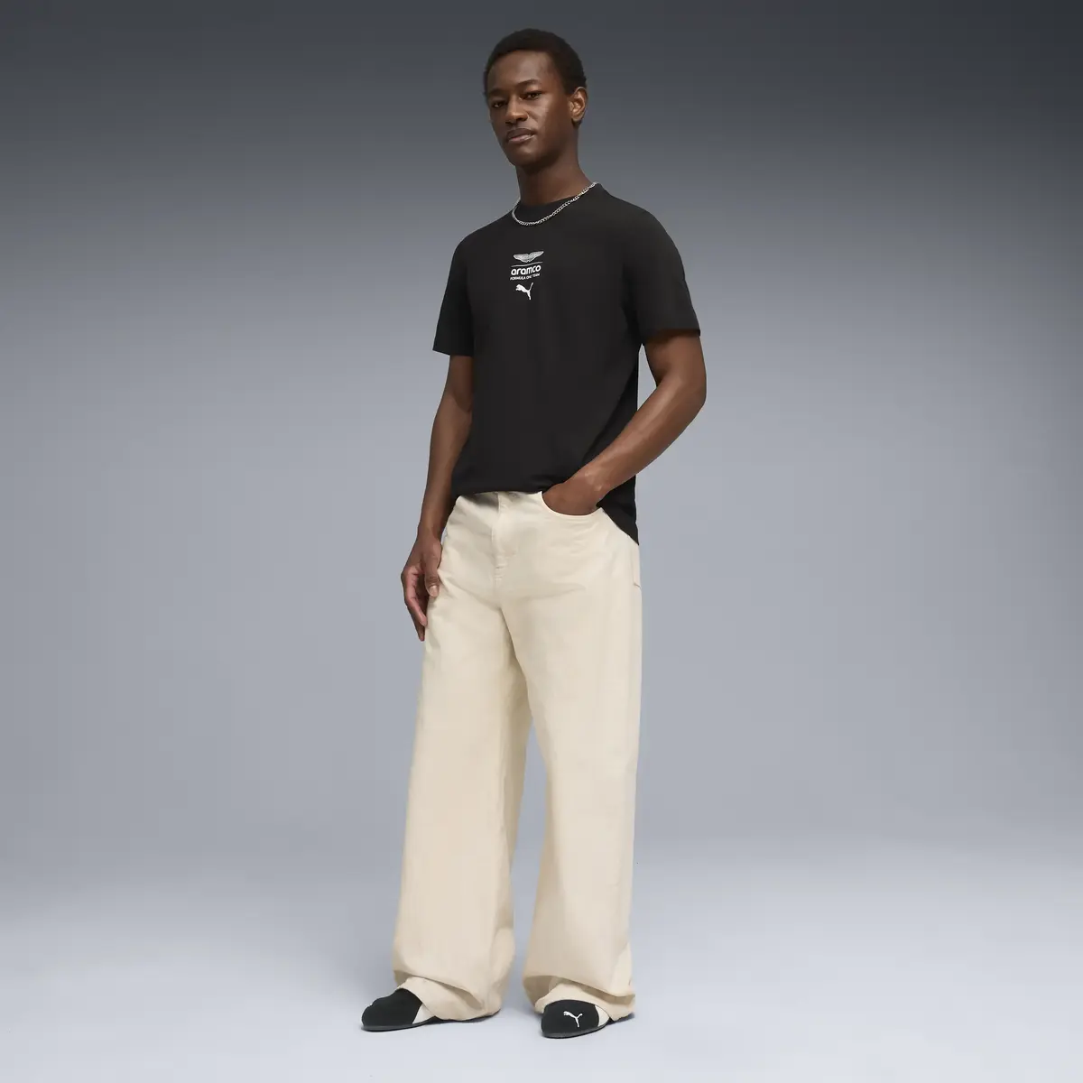 Puma AMF1 Essential Logo Tee 1 Siyah Erkek T-Shirt