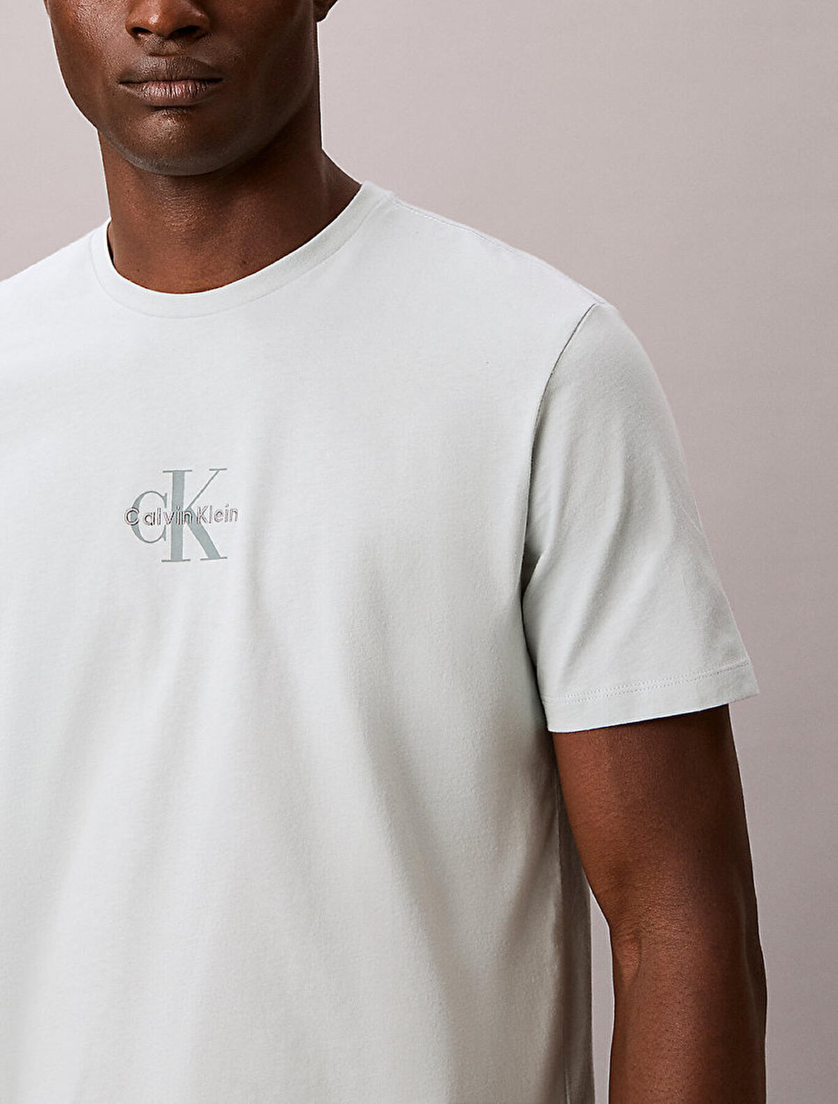 Calvin Klein SS 30S MICRO MONOLOG, 3Q0, S Mavi Erkek T-Shirt