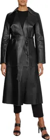 Calvin Klein CONTRAST LEATHER TRE Kadın Siyah Trençkot