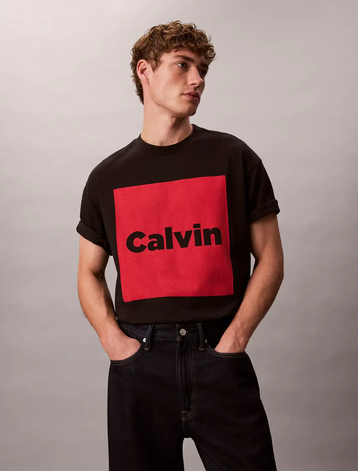 Calvin Klein SS 16S IO CALVIN BOX Siyah Erkek Tişört