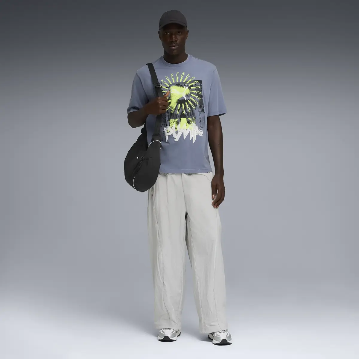PUMA GRAPHIC Tee Mavi Erkek T-Shirt