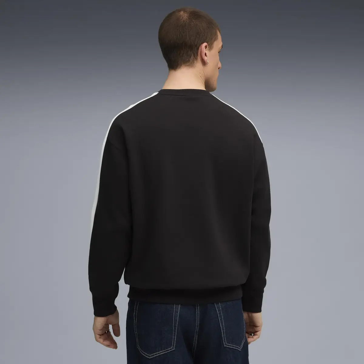 Puma T7 Relaxed Crew Siyah Erkek Sweatshirt