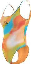 Calvin Klein SCOOP ONE PIECE-PRIN Kadın Sarı Mayo
