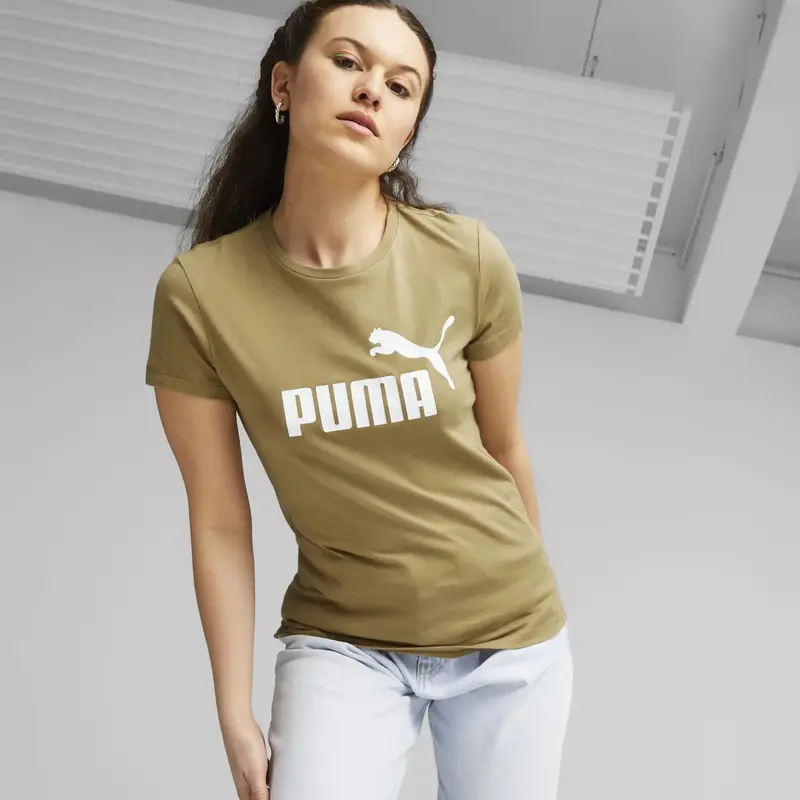 Puma ESS Logo Tee Yeşil Kadın T-Shirt