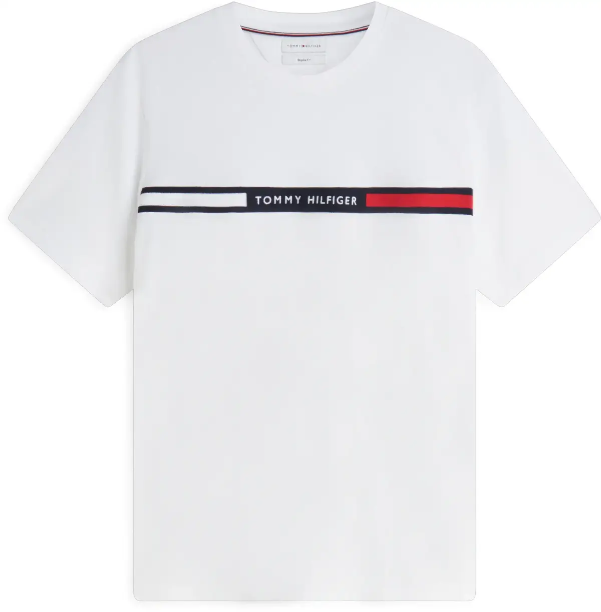 Tommy Hilfiger HILFIGER CHEST INSER, YBR Beyaz Erkek T-Shirt & Polo